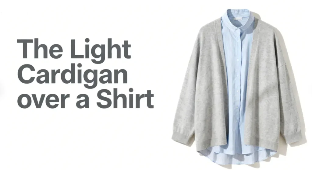 The Light Cardigan over a Shirt
