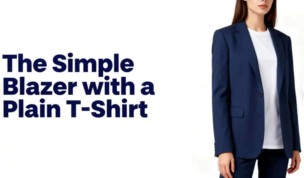 The Simple Blazer with a Plain T-Shirt