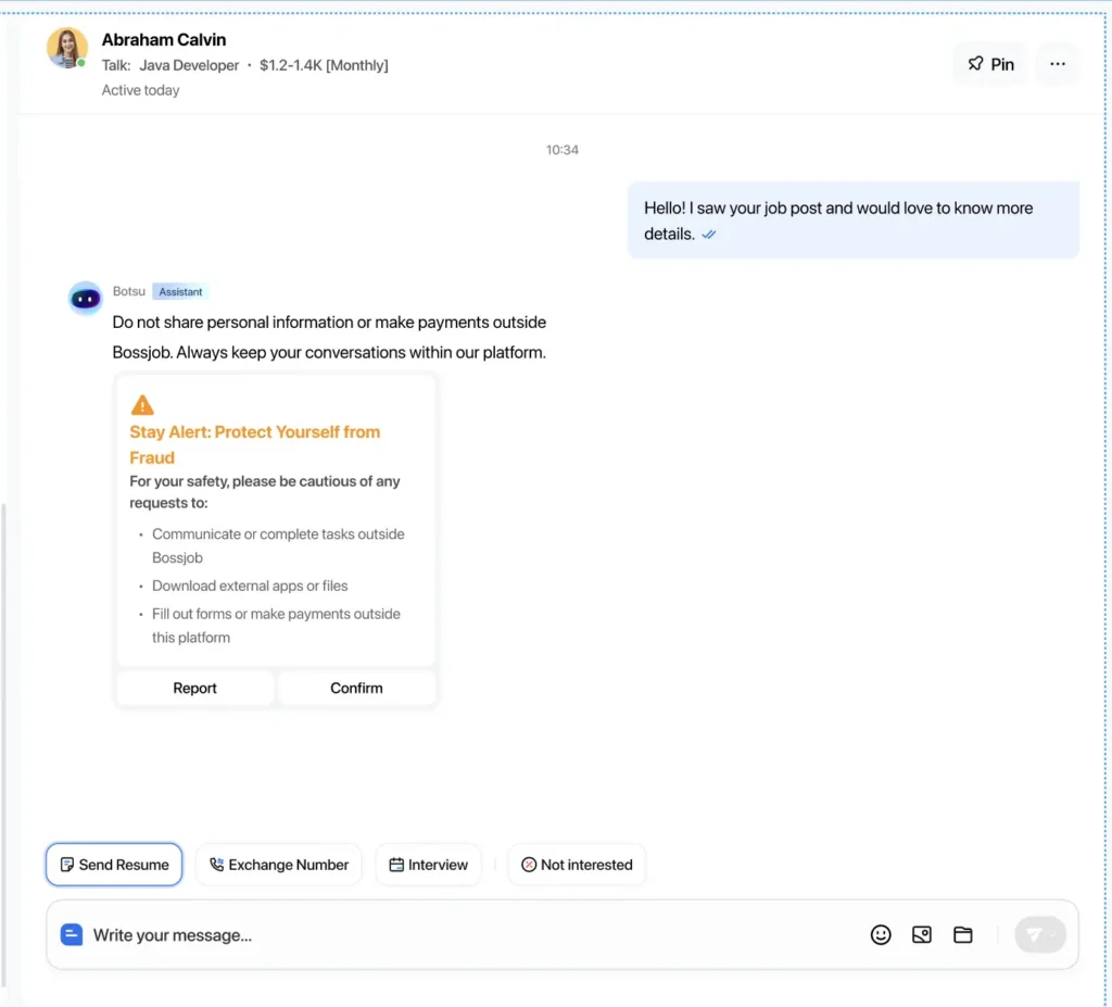 Anti Fraud Alert for- Chat