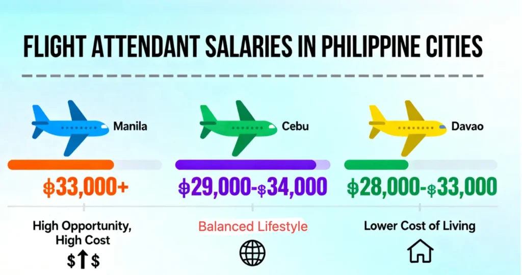 Flight Attendant Salary Philippines by Location
