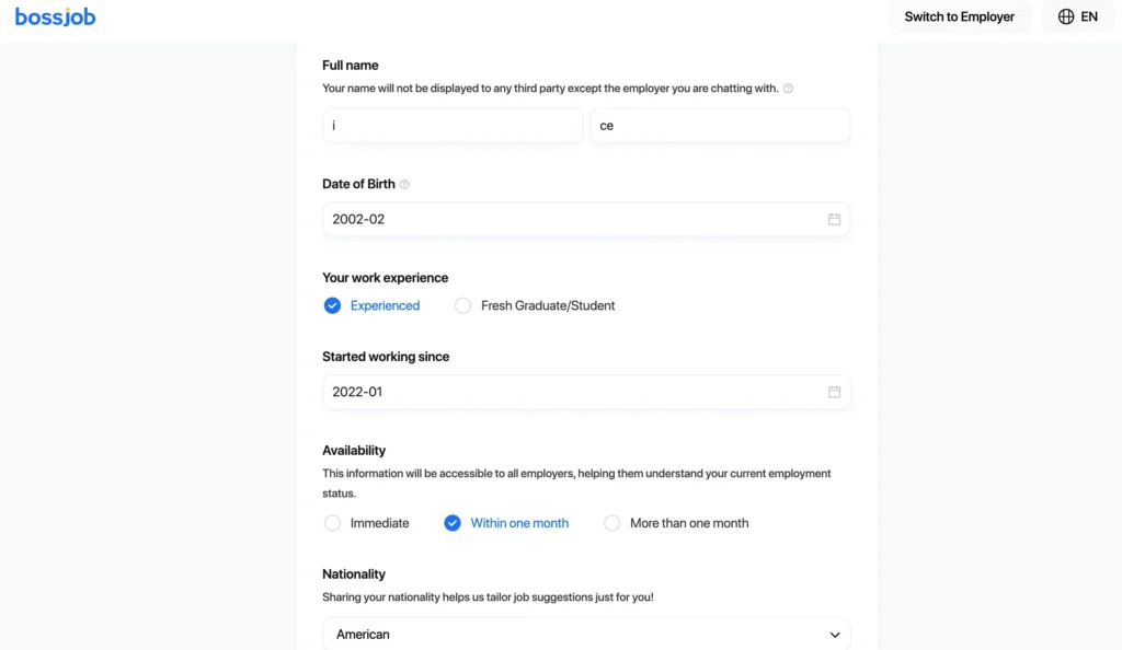 Write a Brief Work Profile