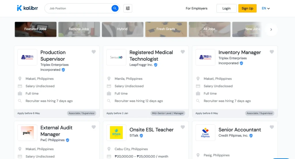 Kalibrr Part Time Jobs Cebu